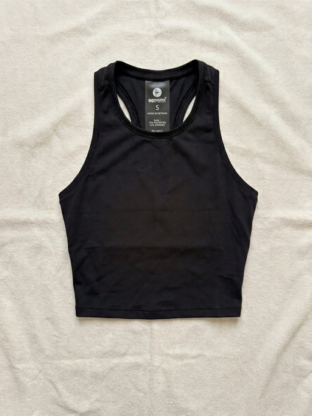 90 Degree By Reflex Black Racerback Crop Tank